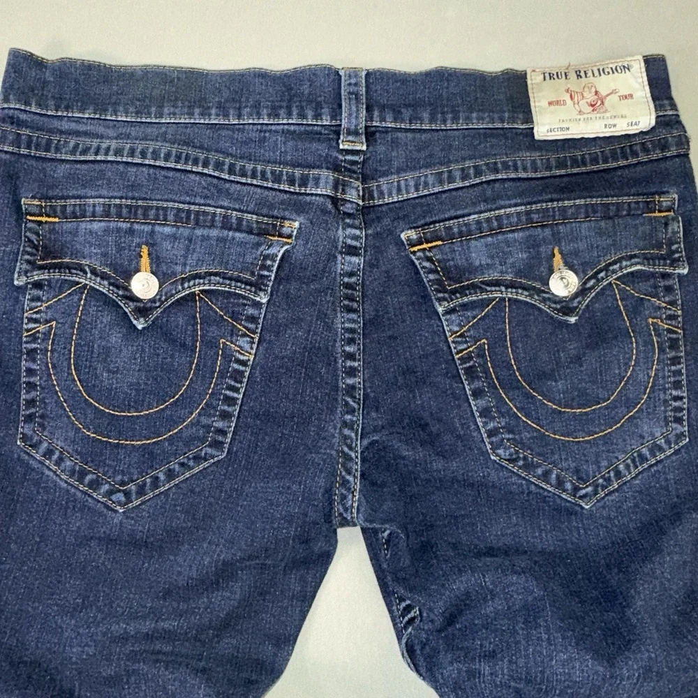Men's True Religion Ricky Relaxed Straight Jeans Blue Size 38
